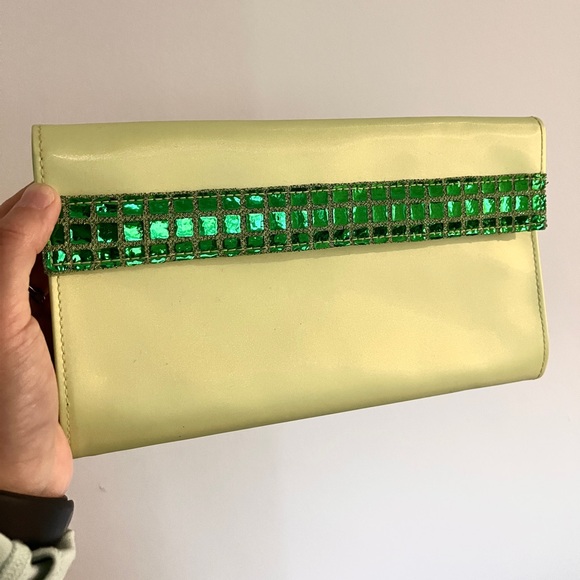 Rare Vintage Parfums Christian Dior green clutch / cosmetic case - Picture 2 of 8